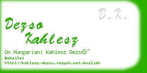 dezso kahlesz business card